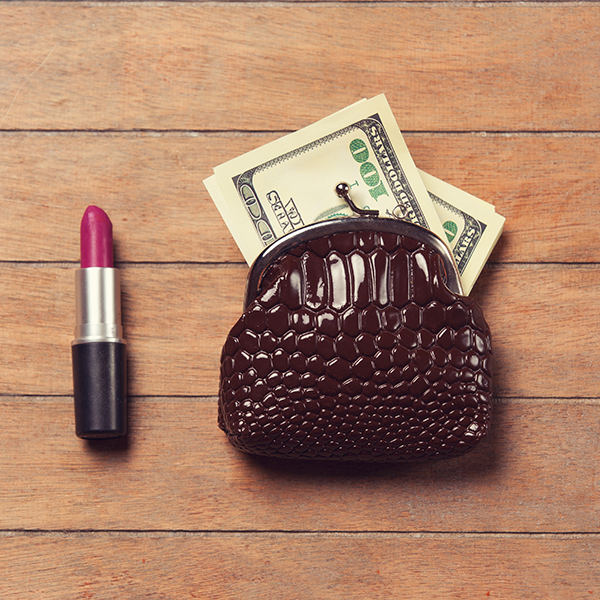 Image of purse and lipstick