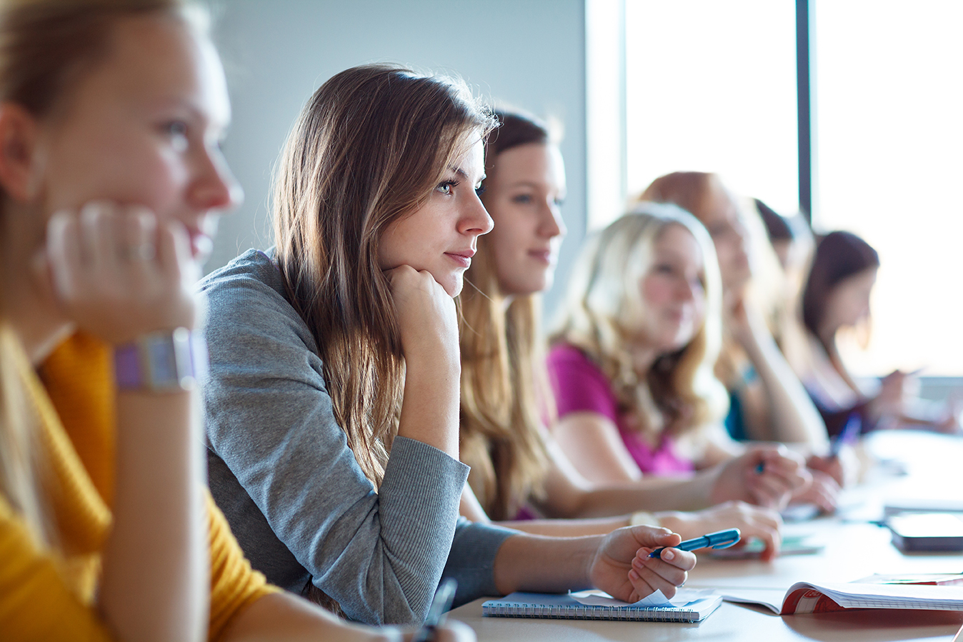 Image of students focused