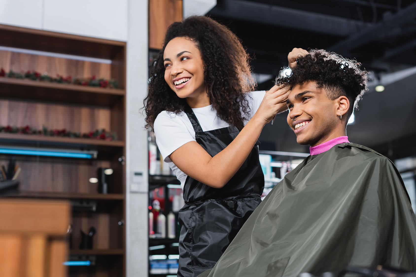 Image of a man getting his hair cut